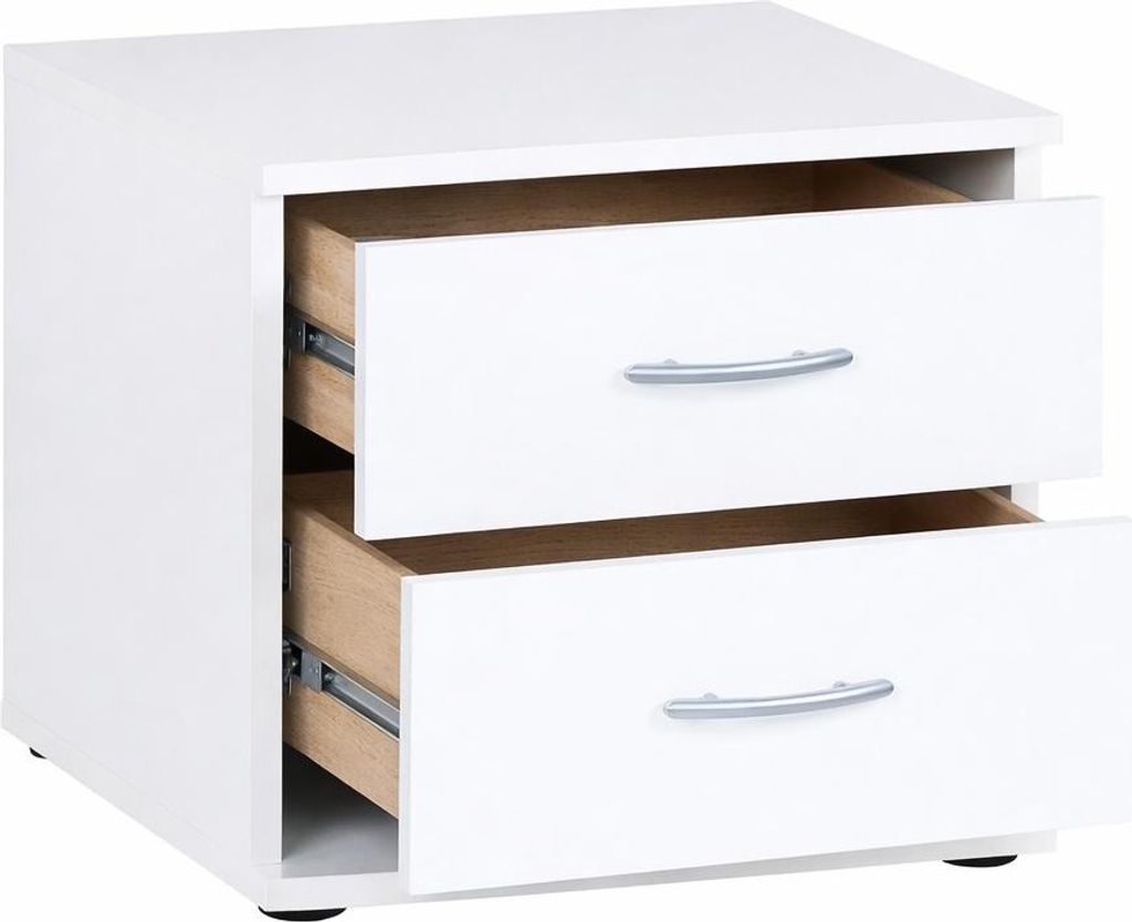 Büroschrank 2 Schubladen Nachtschrank Nachtkommode weiss #1951