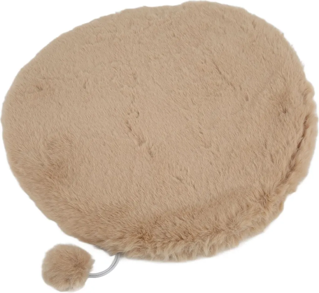 Panier rond pour chat et chien gris laiteux 45cm avec balle de jeu