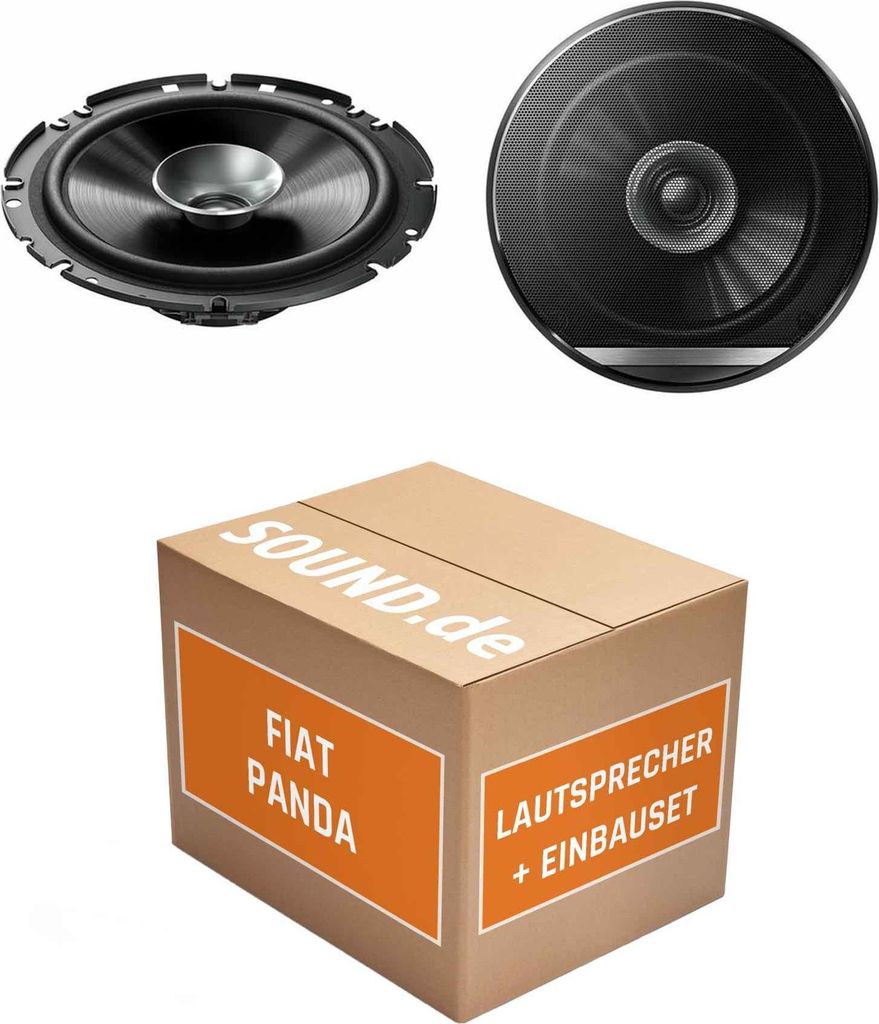 Lautsprecher Boxen Einbaupaket Front Pioneer TS-G1710F passend für Fiat Panda Typ 312/319 | 2x Tief-Mitteltöner mit integriertem Hochtöner 280W MAX