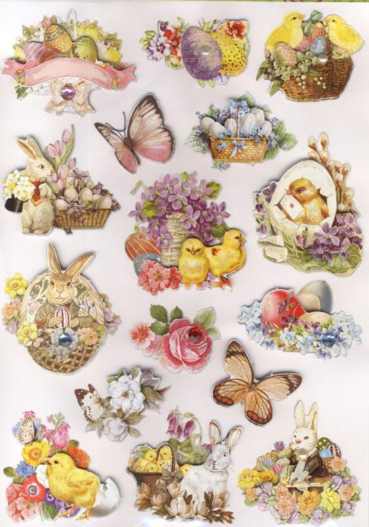 Trötsch Nostalgie-Ostersticker 19 x 26 cm 2 Motive Produktbild 