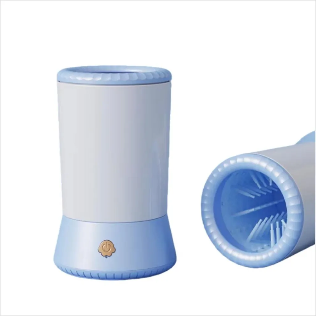 INF Pulitore Elettrico Portatile per Zampe di Animali Domestici - USB Ricaricabile Blu + Bianco