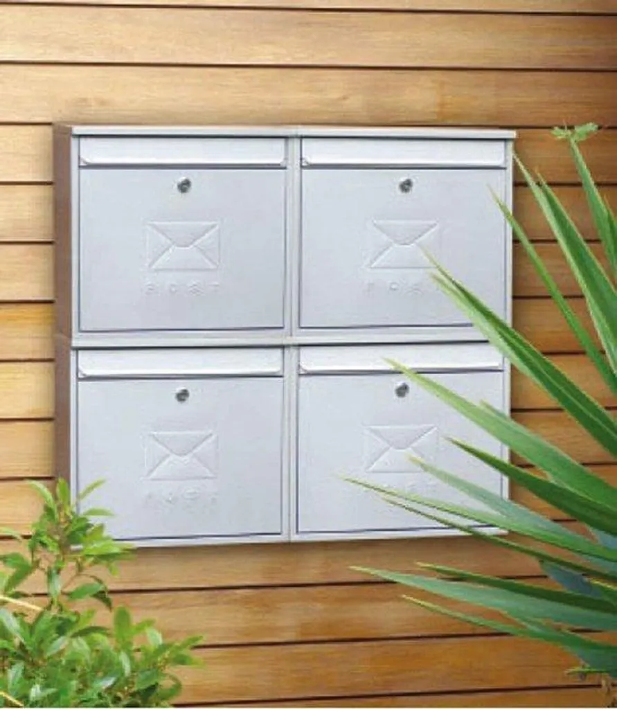 Boîte à enveloppes argentée 36 x 31 x 10 cm pour réception de mariage