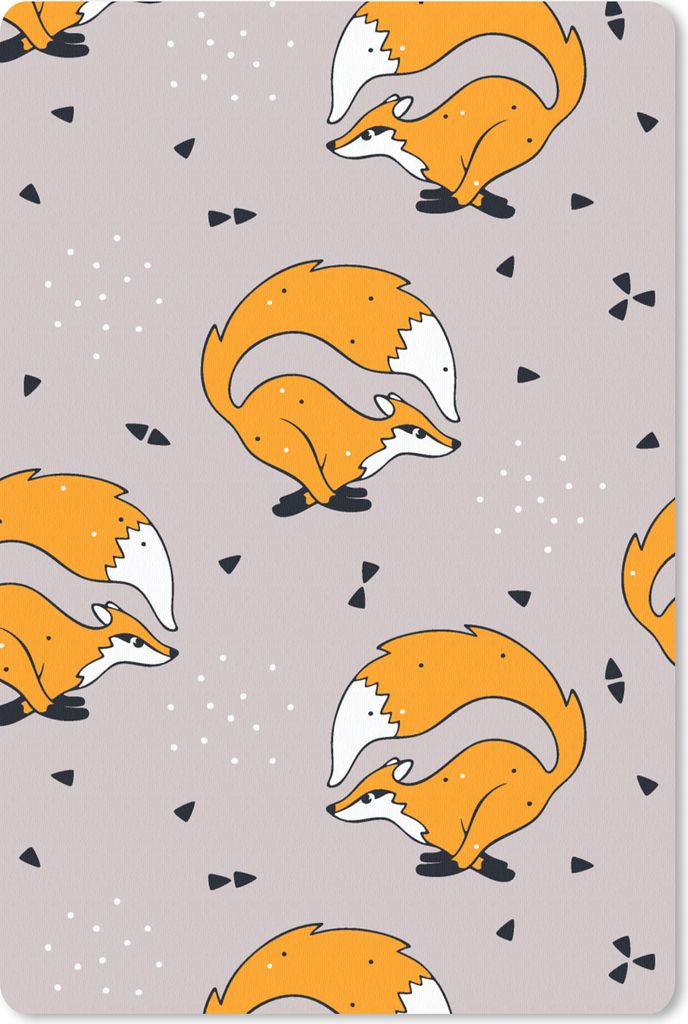 MuchoWow Mauspad Mousepad Mädchen - Fuchs - Tiere - Muster - Mädchen - Kinder - Kinder 18x27 cm - Mousepads - Maus Mat - Pad - Mausunterlage
