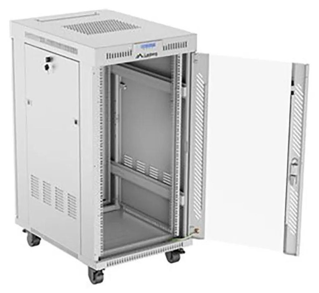 Lanberg 19" 600x800 Rack Einbauschrank Glastür grau - Rack