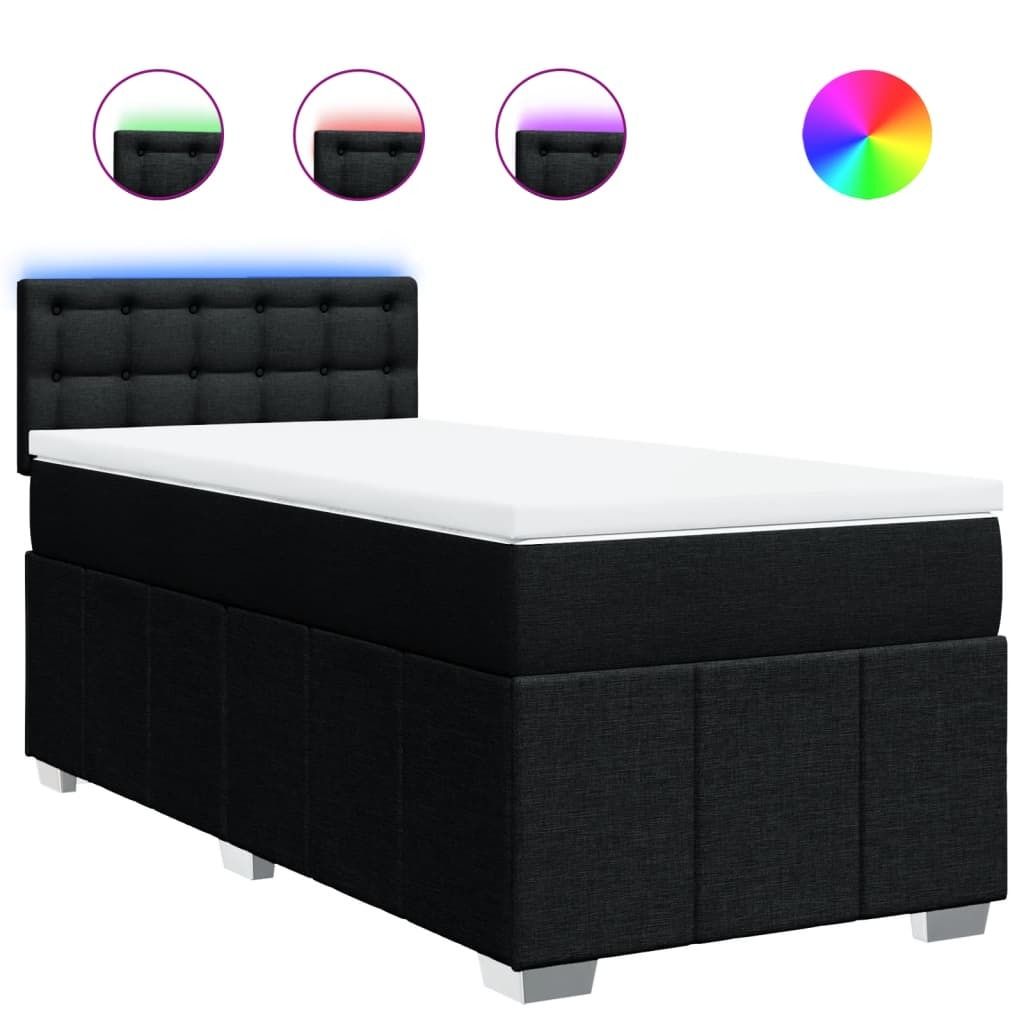 Boxspringbett mit Matratze Schwarz 80x200 cm Stoff Produktbild 