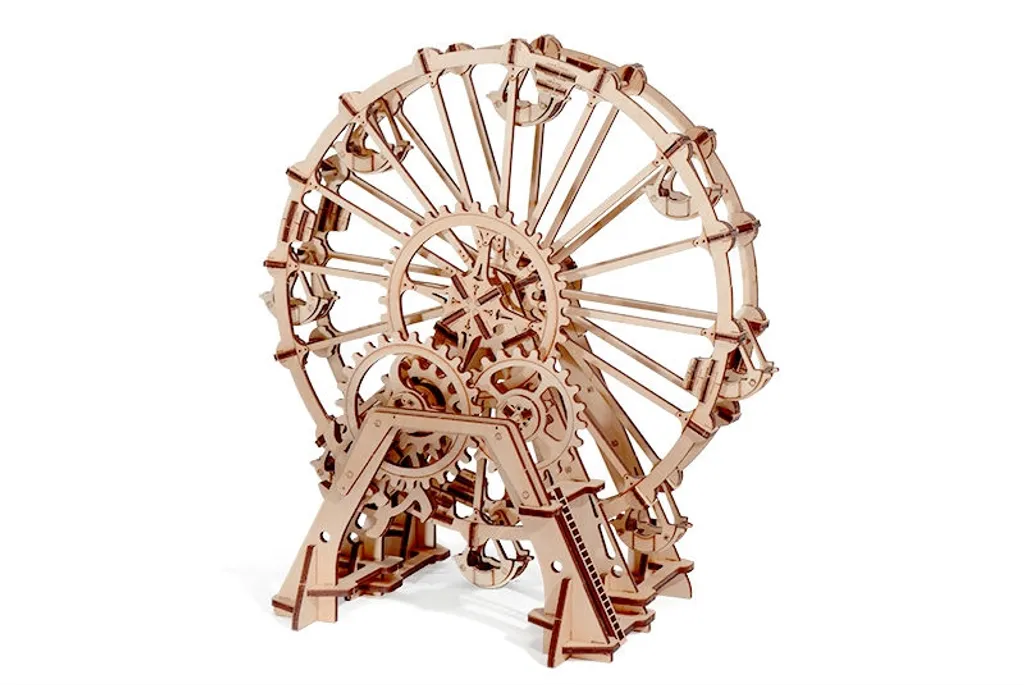 Grande roue en bois découpé au laser kit de puzzle 3D rétro et animé