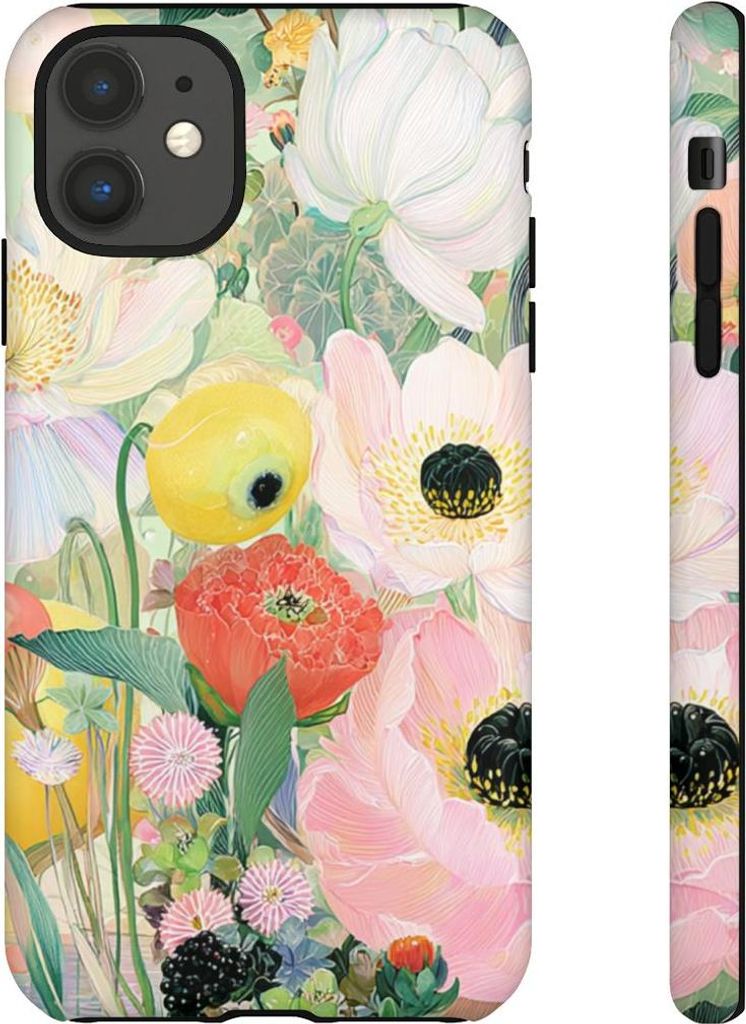 Zarte Pastellblumen mit Vögeln – Hülle Kompatibel mit iPhone 11