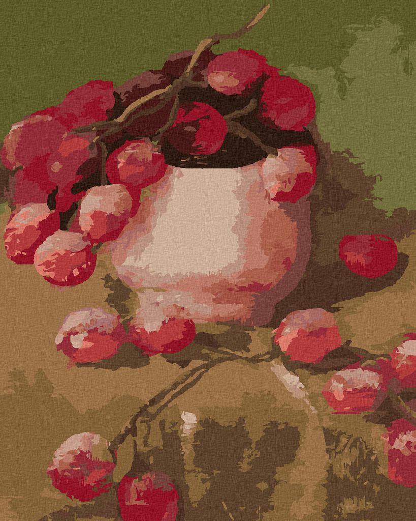 Zuty - Malen nach Zahlen - WEINTRAUBEN IN EINER SCHALE, 40x50 cm, mit Keilrahmen (bereits gespannt)