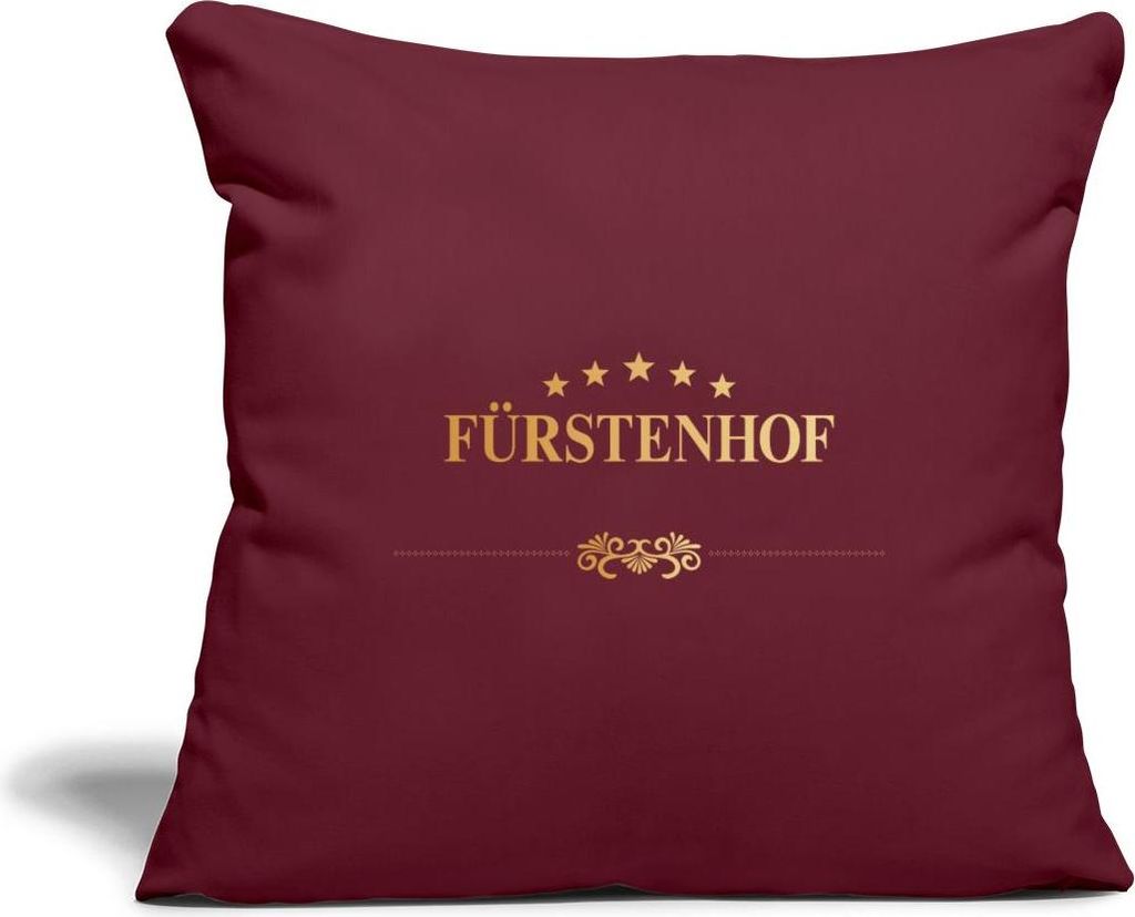 Spreadshirt Sturm Der Liebe Hotel Fürstenhof Logo Wappen Kissenbezug 45x45 cm, One size, Burgunderrot
