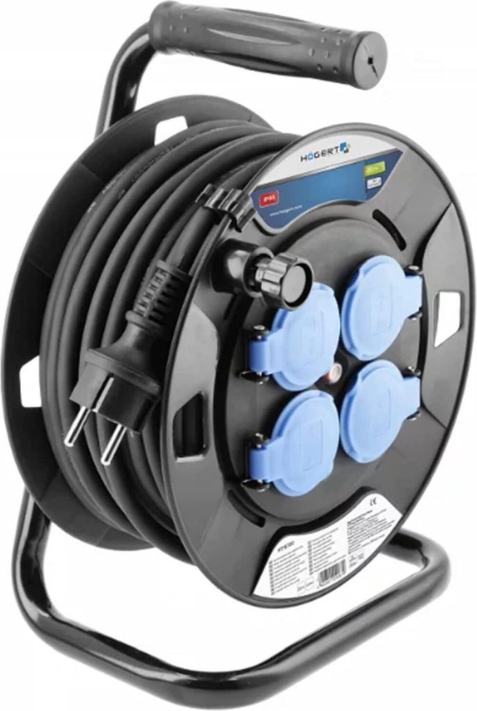 Högert Technik Kabeltrommel mit Gummiisolierung 20 m HT1E720