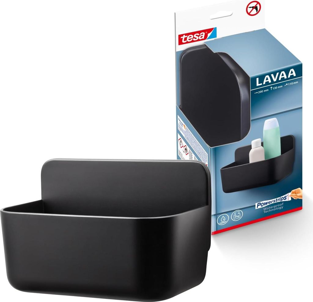 tesa Lavaa Duschkorb S mattschwarz 3kg Produktbild 
