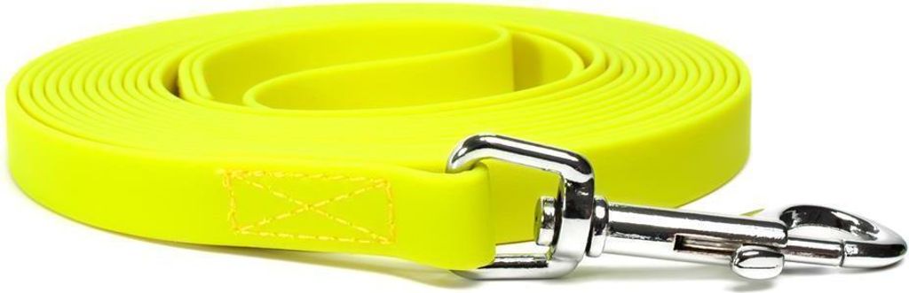Mystique Biothane Schleppleine 19mm vernäht mit HS Standard Karabiner beta neon gelb 6m