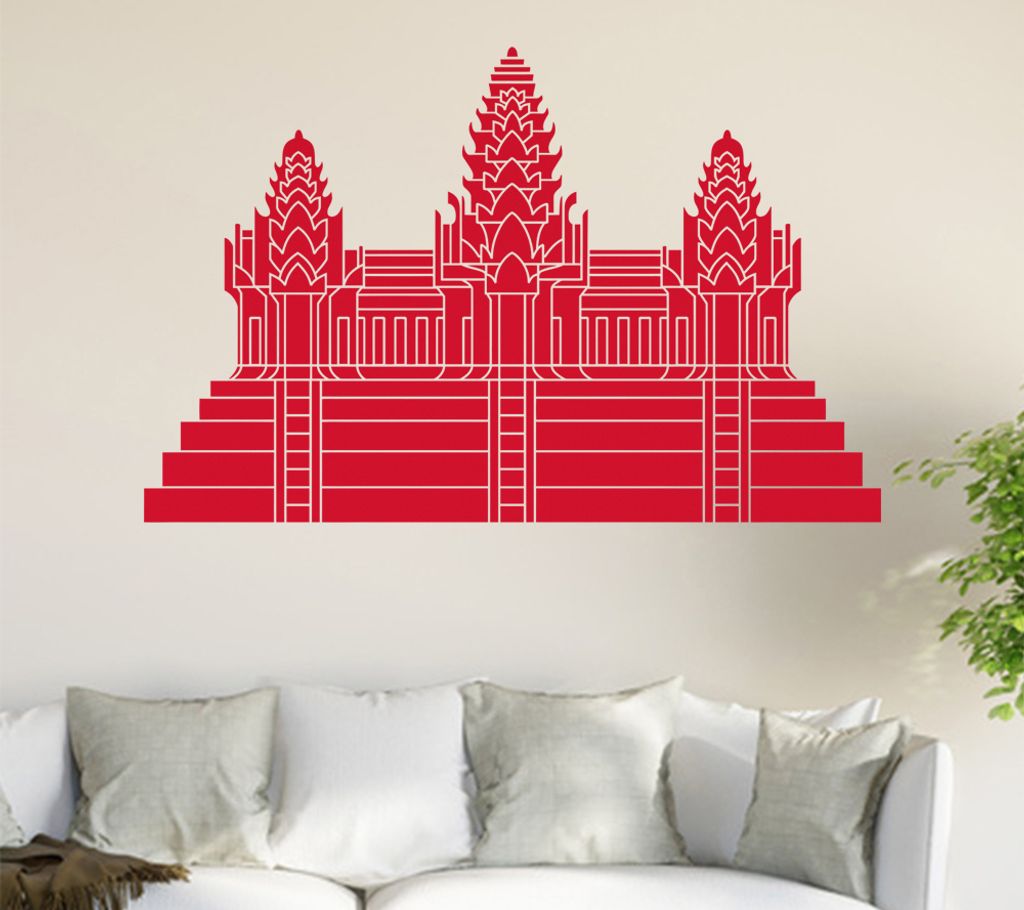 Flagge/Wappen Kambodscha Wandtattoo in 6 Größen - Wandaufkleber Wall Sticker - Dekoration, Küche, Wohnzimmer, Schlafzimmer, Badezimmer