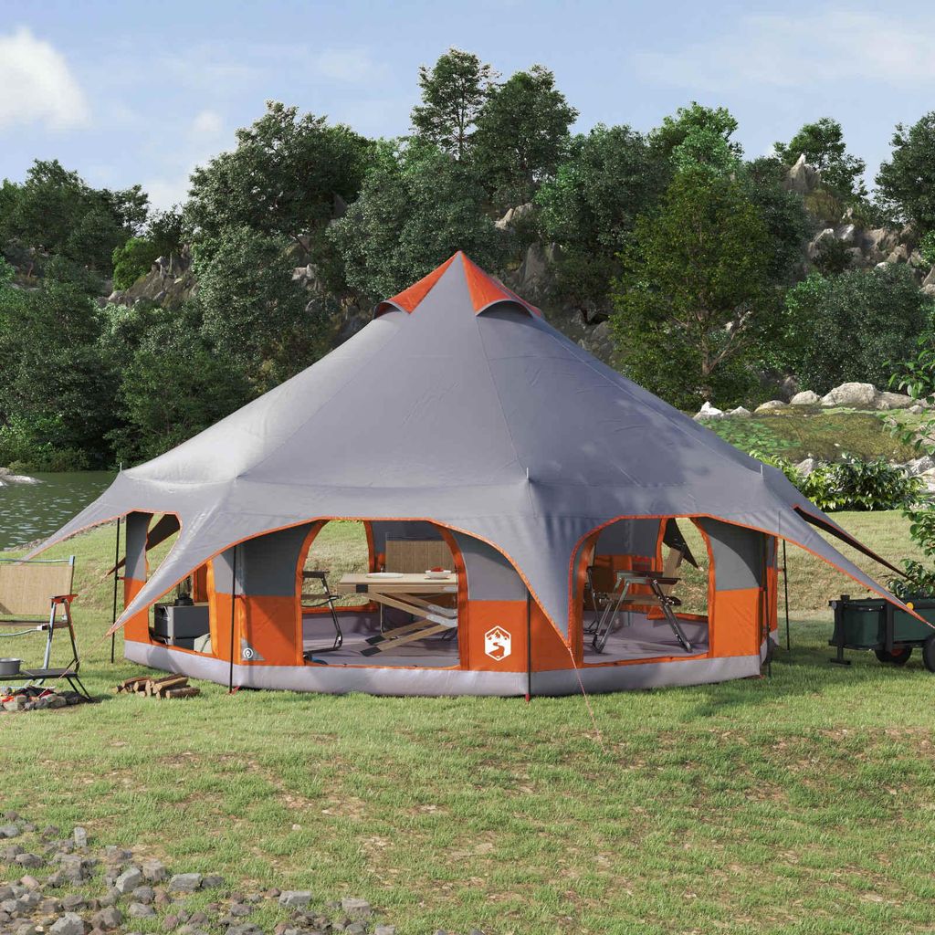 Familienzelt Grau und Orange 10 Personen - Campingzelte Produktbild 