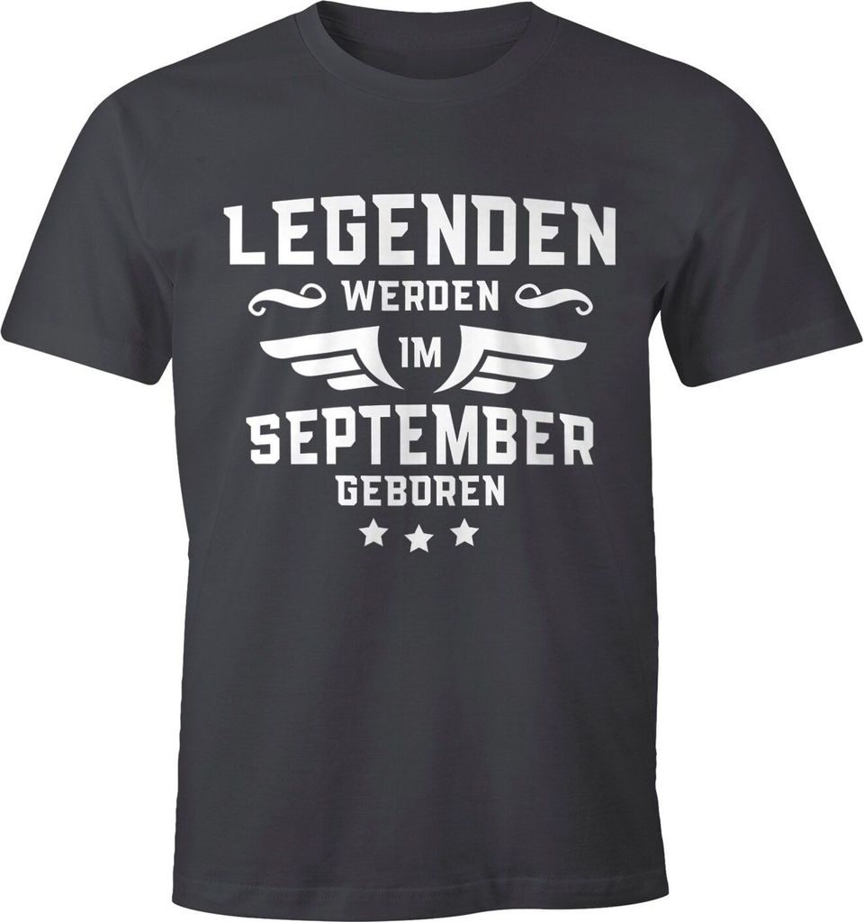 Legenden werden im Monat geboren Herren T-Shirt Geburtstag Birthday Legends are born Moonworks September dunkelgrau 5XL