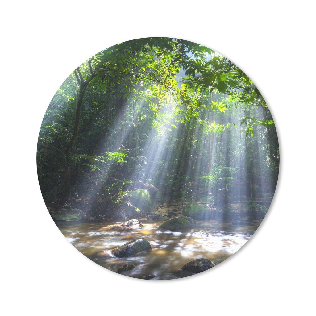 MuchoWow Mauspad Mousepad Sonnenstrahlen dringen durch die Bäume in den Regenwald von Malaysia 20x20 cm - Mousepads - Maus Mat - Pad - Mausunter...
