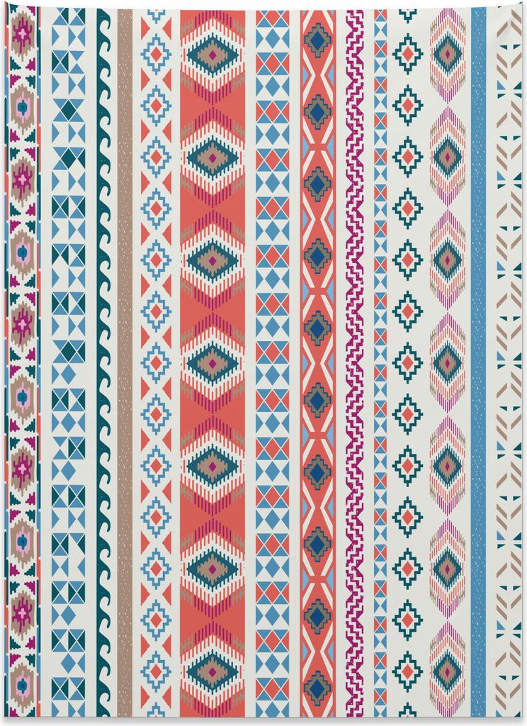 Abakuhaus Amerikanischer Ureinwohner Wandteppich, Stammesmotive aus Weiches Mikrofaser Stoff Kein Verblassen Klare Farben Waschbar, 110 x 150 cm, M...