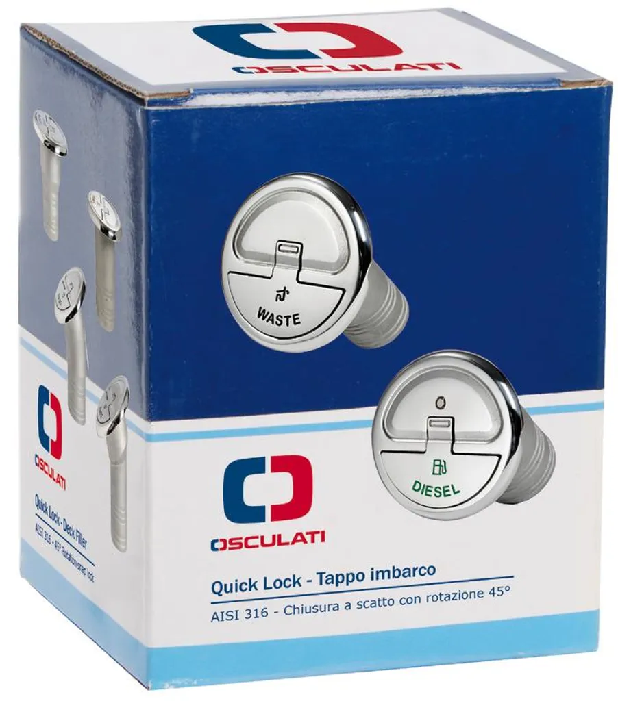 Nable de remplissage rapide diesel 38mm avec verrouillage Quick Lock Osculati
