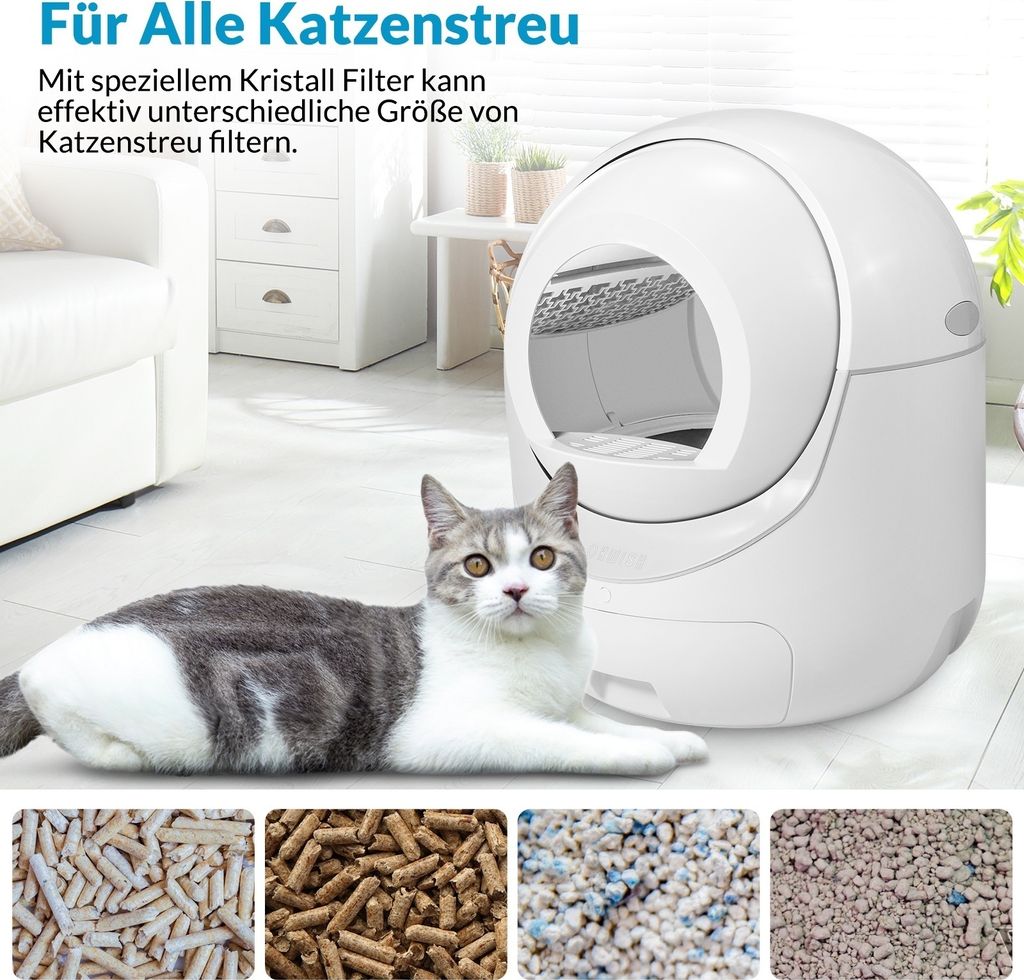 OKWISH Selbstreinigende Katzentoilette Automatisch Produktbild 5