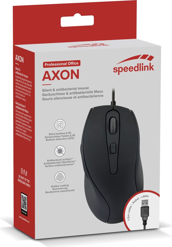 SPEEDLINK AXON Silent & Antibacterial Mouse - USB, Produktbild 