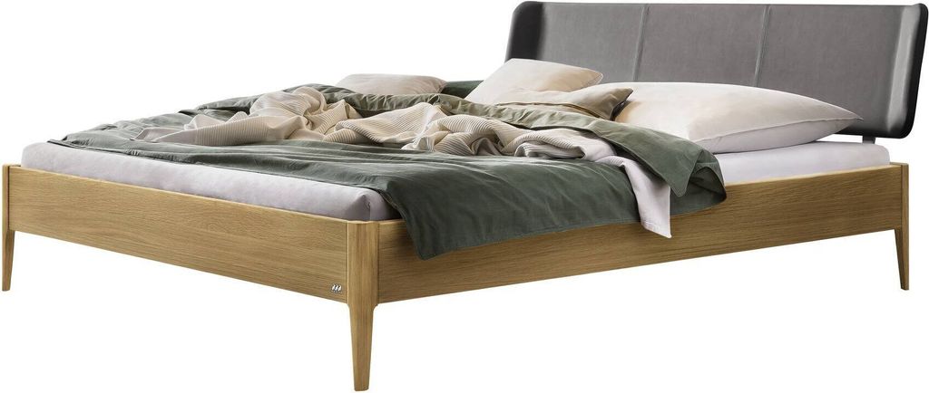 Hasena Lounge Varese Bettgestell Massivholz Kopfteil gepolstert