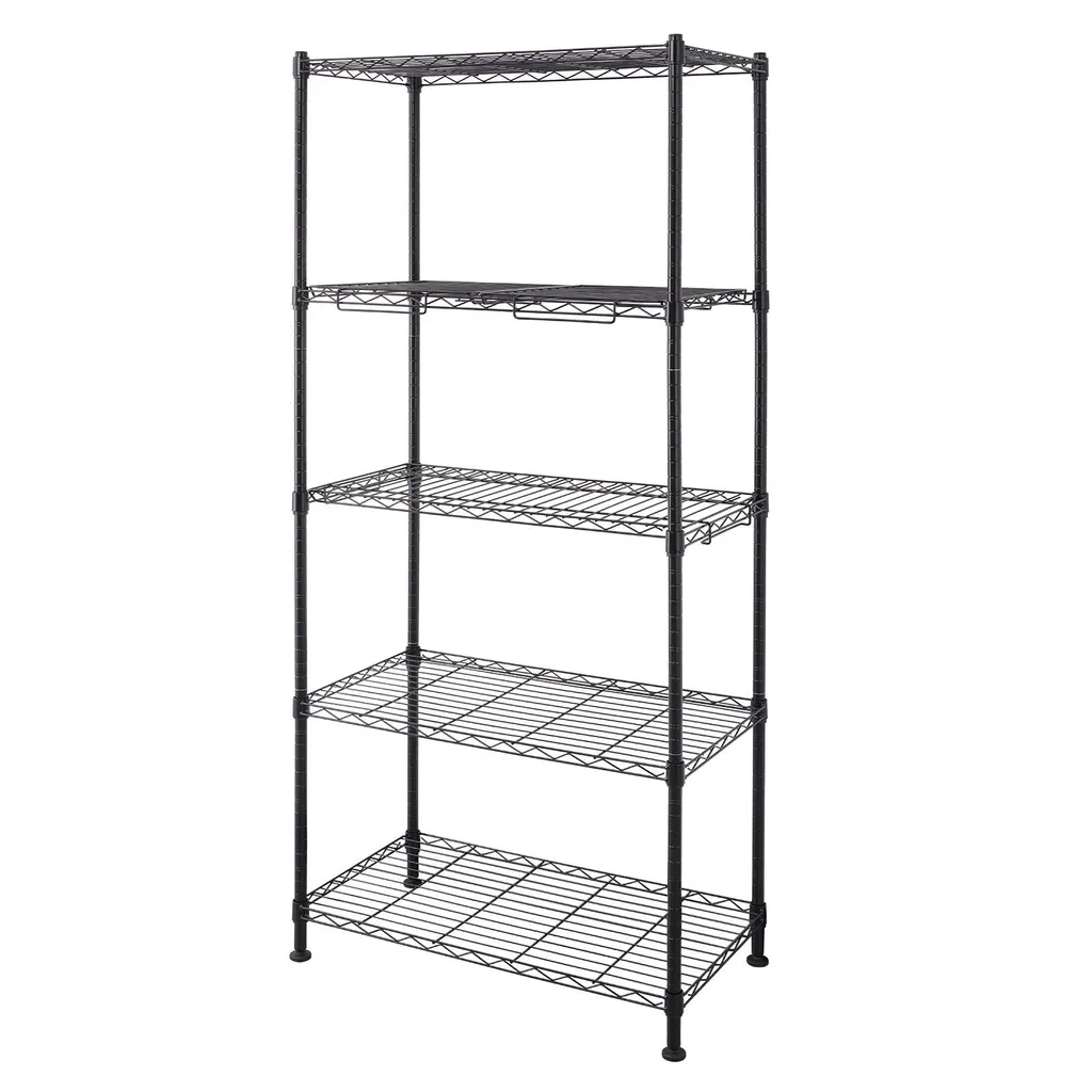 Étagère de Rangement Métallique Taranaki avec 2 Niveaux Grillagés Modulables