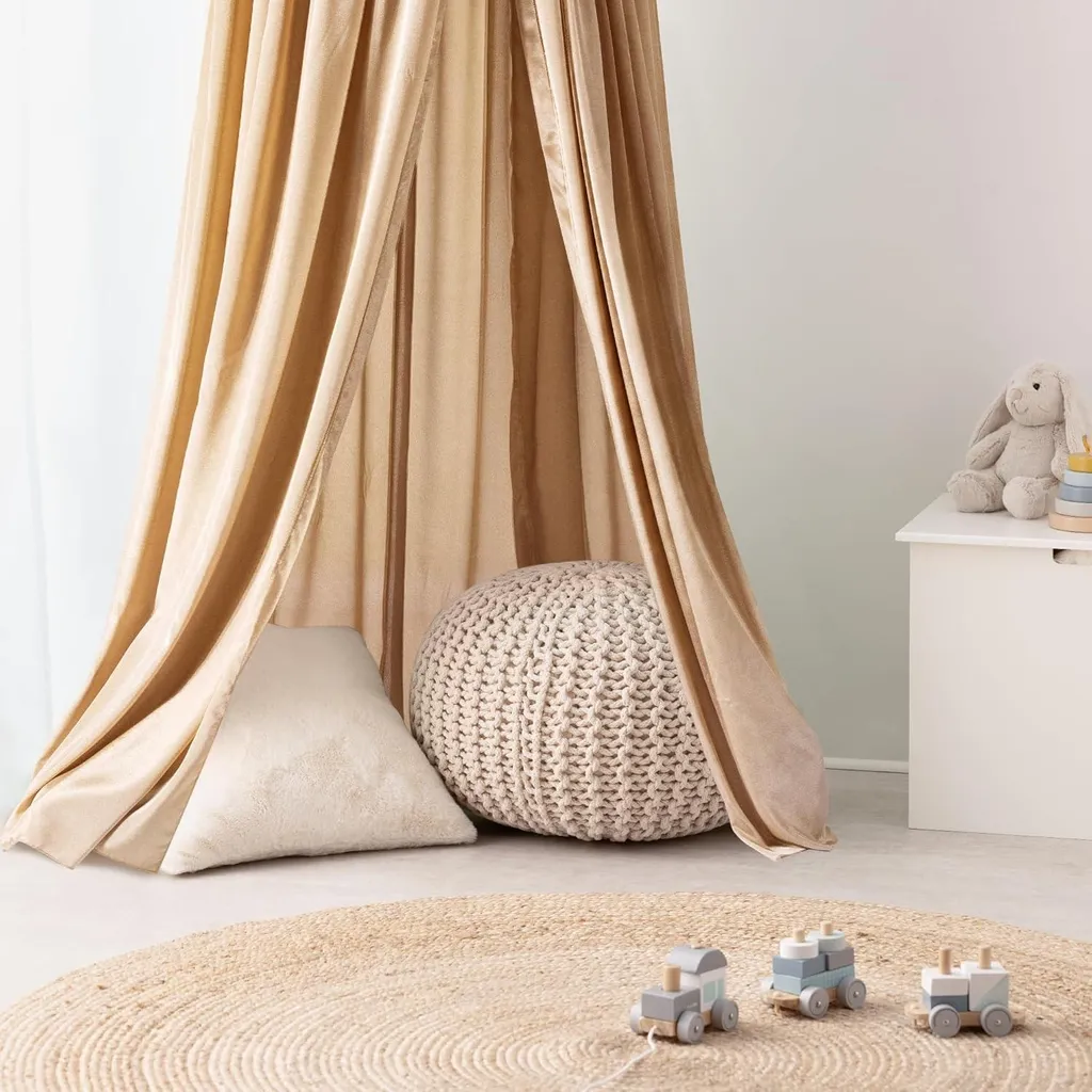 Ciel de Lit Anti-Moustique Bébé Beige - Fini les Piqûres la Nuit 240cm