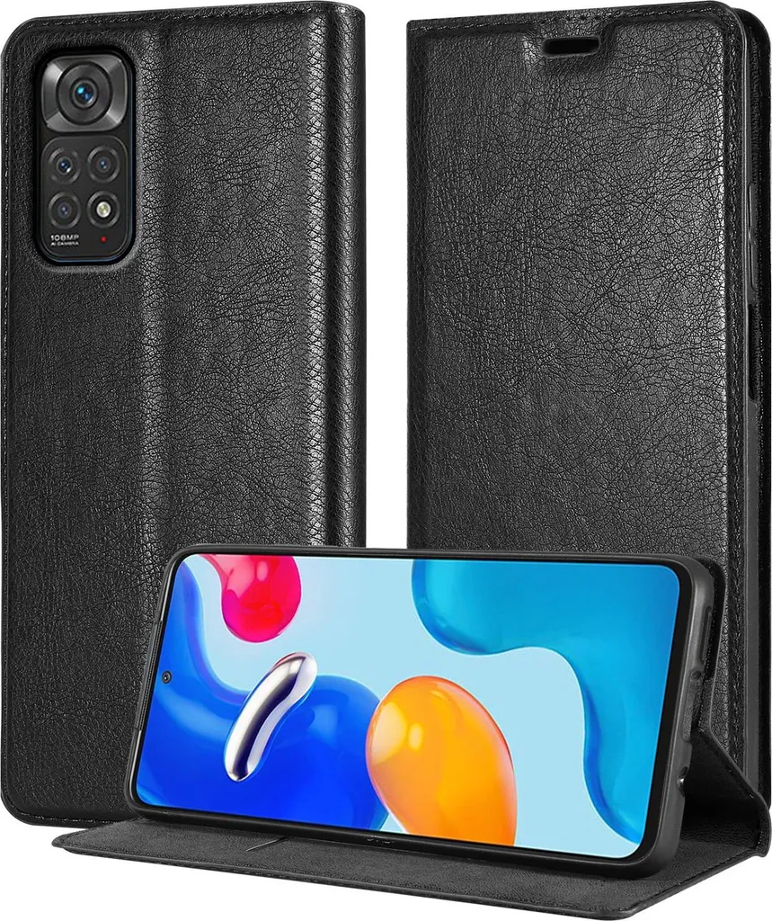 Cadorabo cover per Xiaomi RedMi NOTE 11 4G / 11S 4G cover protettiva in nero custodia per cellulare cover chiusura magnetica