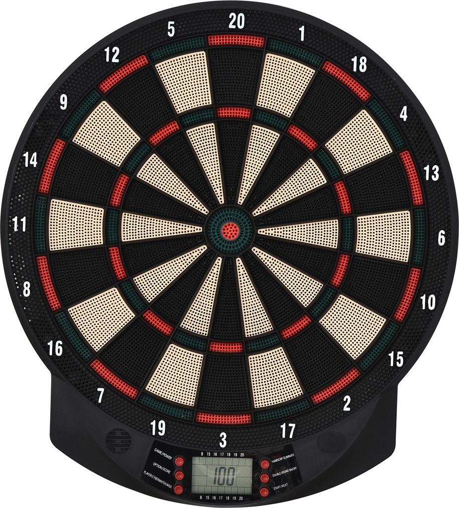 Elektronische Dartscheibe automatische Wertung Dartboard Dart-set mit 6 Darts 30 Dartköpfe 26 Spiele und 185 Trefferoptionen für 8 Spieler Sounde...