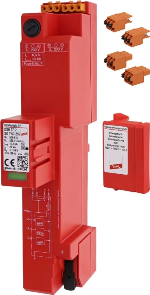 Parafoudre 909630 DEHNshield ZP 2 SG TNC 255 avec éclateur à étincelles