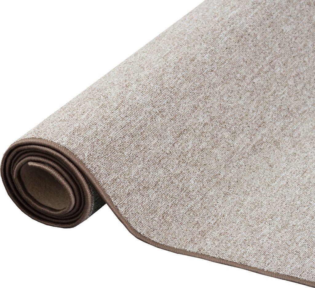 Feinschlinge Schlingenteppich Velours Teppich Läufer Modern Einfarbig, Größe:100x400 cm, Farbe:Taupe