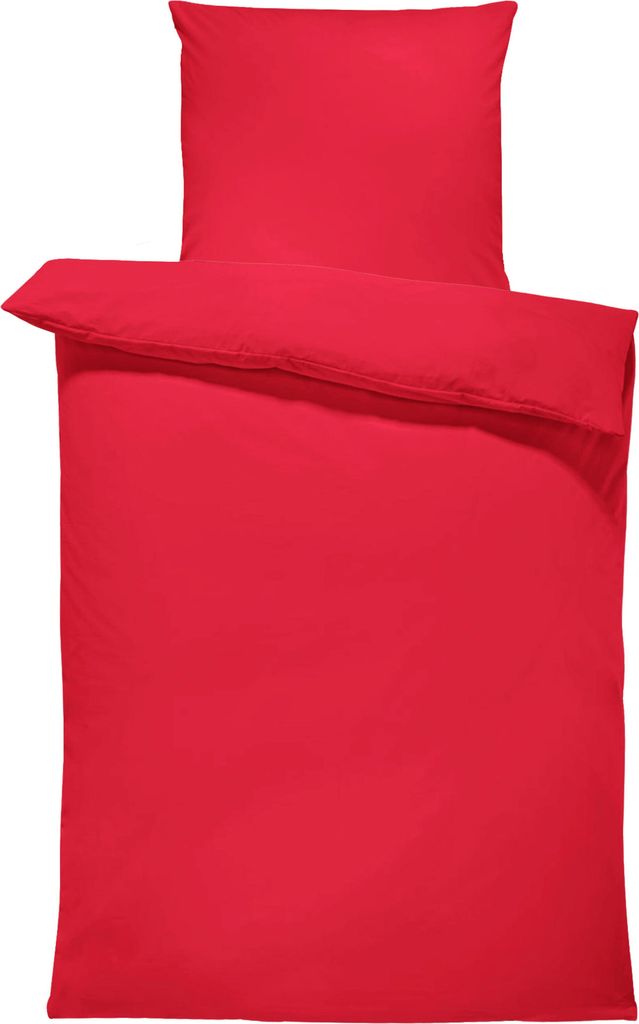 Uni Bettwäsche 155x200 cm rot Einfarbig Renforce Baumwolle Komfortgröße