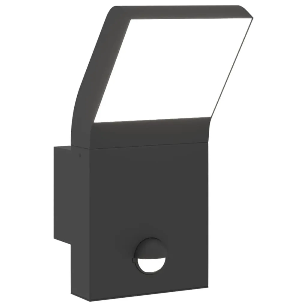 Applique LED da Giardino vidaXL con Sensore Movimento Nero