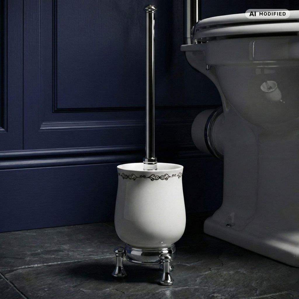 PaulGurkes Stojąca szczotka WC Retro z ceramiki w stylu Zdjęcie produktu 