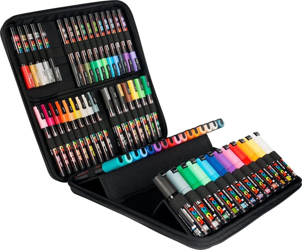 Marqueurs pigmentés POSCA en mallette de 60 pièces Image du produit 