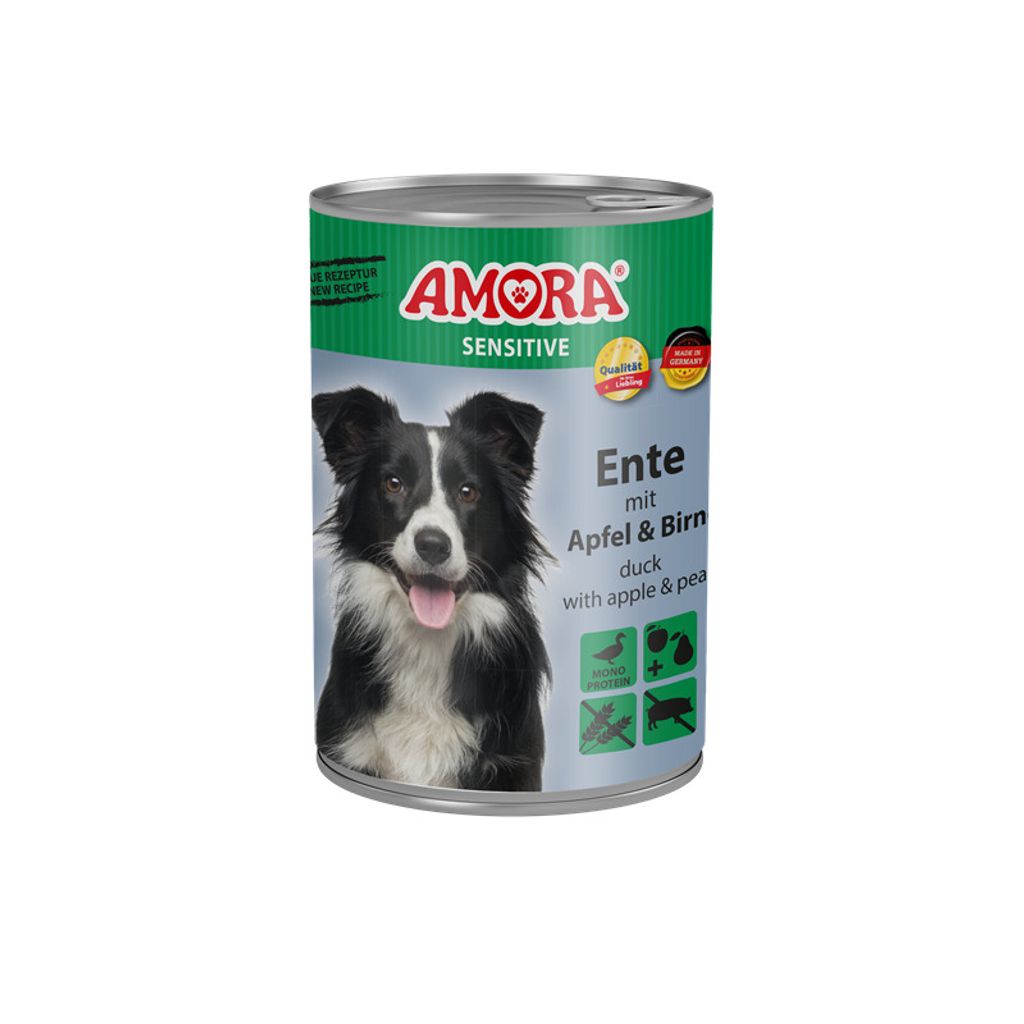Amora Sensitive Adult Ente Mit Apfel Und Birne 400 g, Adult, jede Rasse, Apfel, Ente, Birne, 400 g