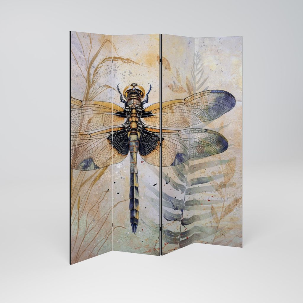 SpaceRebels Paravent Raumteiler - 4-teilig Raumtrenner, Druck 2-Seite - Raumtrenner - Trennwand Wohnung - Room Divider - Spanische Wand Deko Modern...
