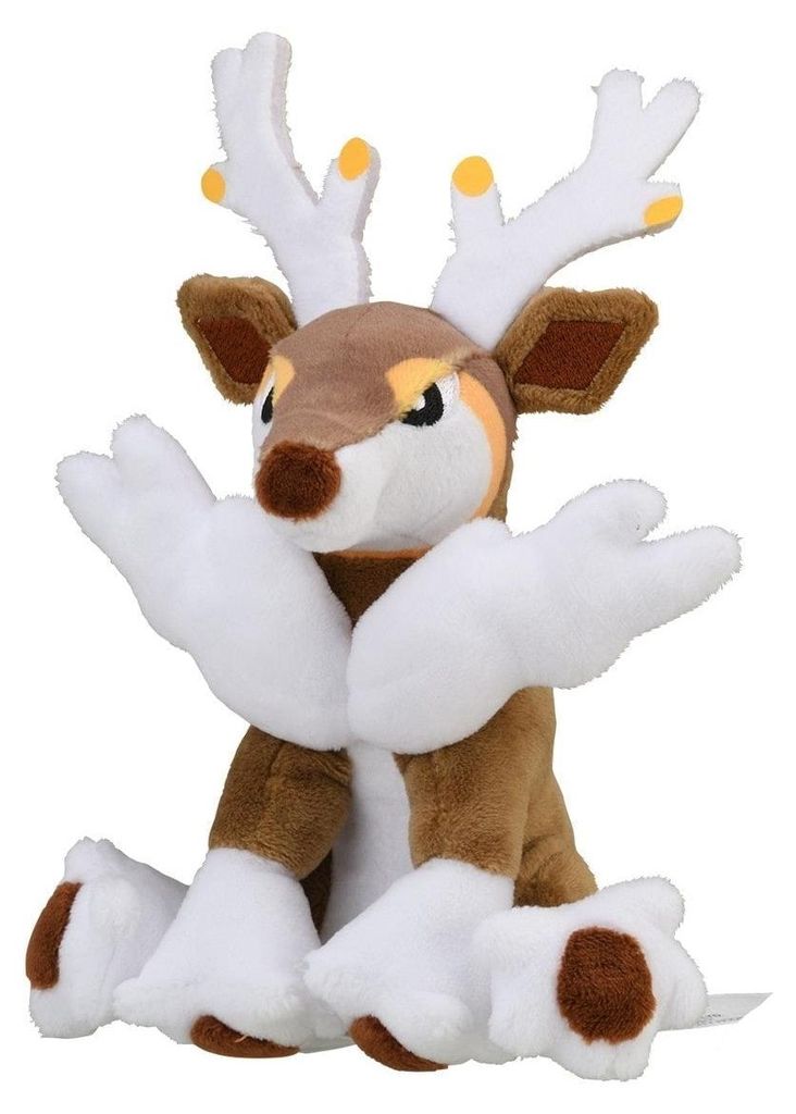 Pokemon Kronjuwild (Winterform) Kuscheltier - 16 cm Plüschtier Sawsbuck (Winter Form)