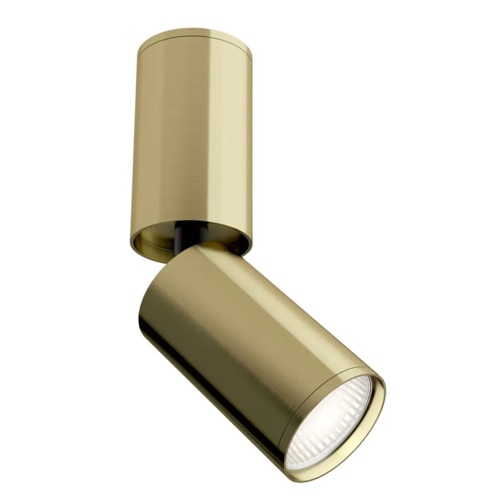 Plafoniera, alluminio, ottone, regolabile, D 5,2 cm