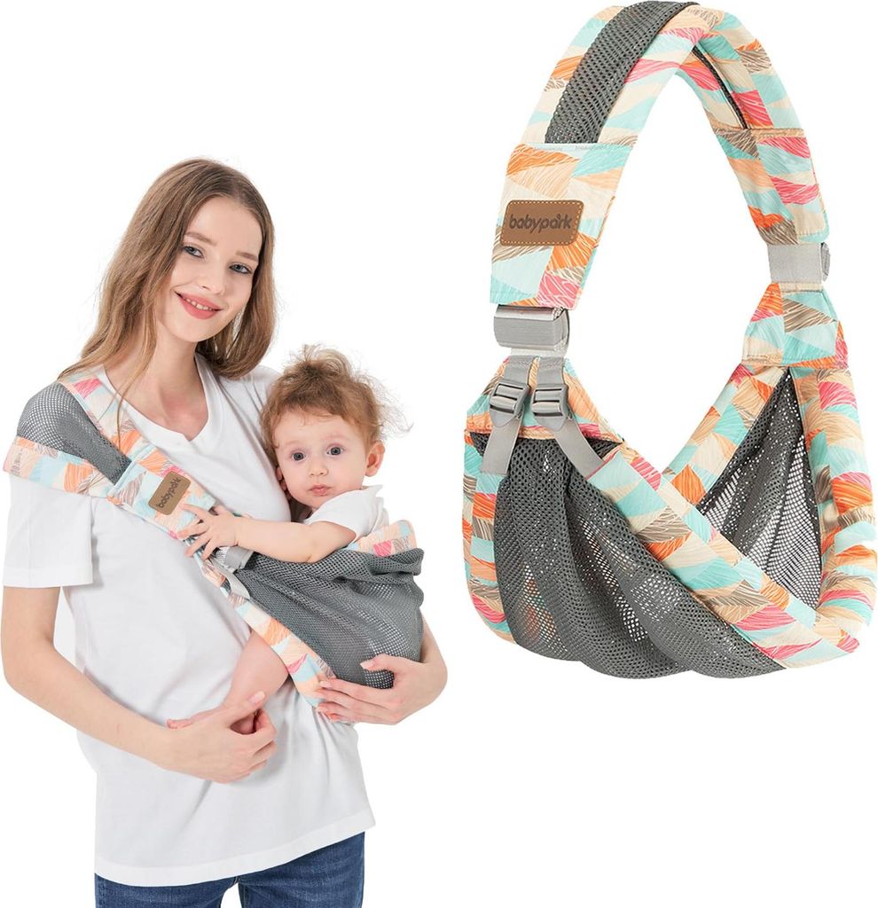 IULONEE Tragetuch Baby Babytrage Neugeborene Ab Geburt Verstellbare Babytrage Auf Einer Schulter Ergonomische Praktische Babytrage Tragbar Baby Tra...