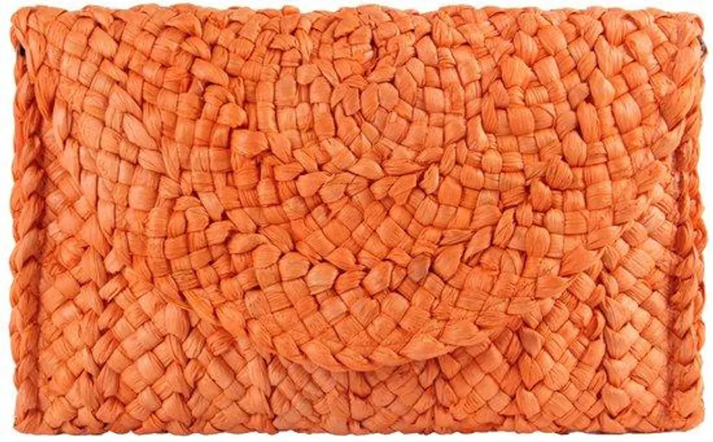Sac à Main Orange en Paille pour Vacances d'Été et Sorties en Terrasse
