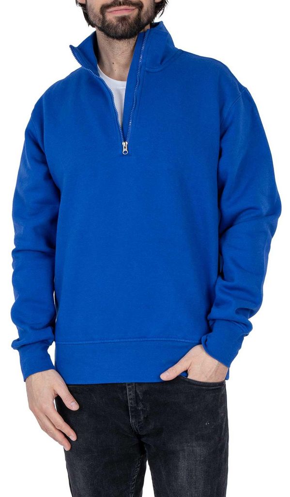 Mivaro Herren Troyer in Blau - Pullover mit Reißverschluss Produktbild 
