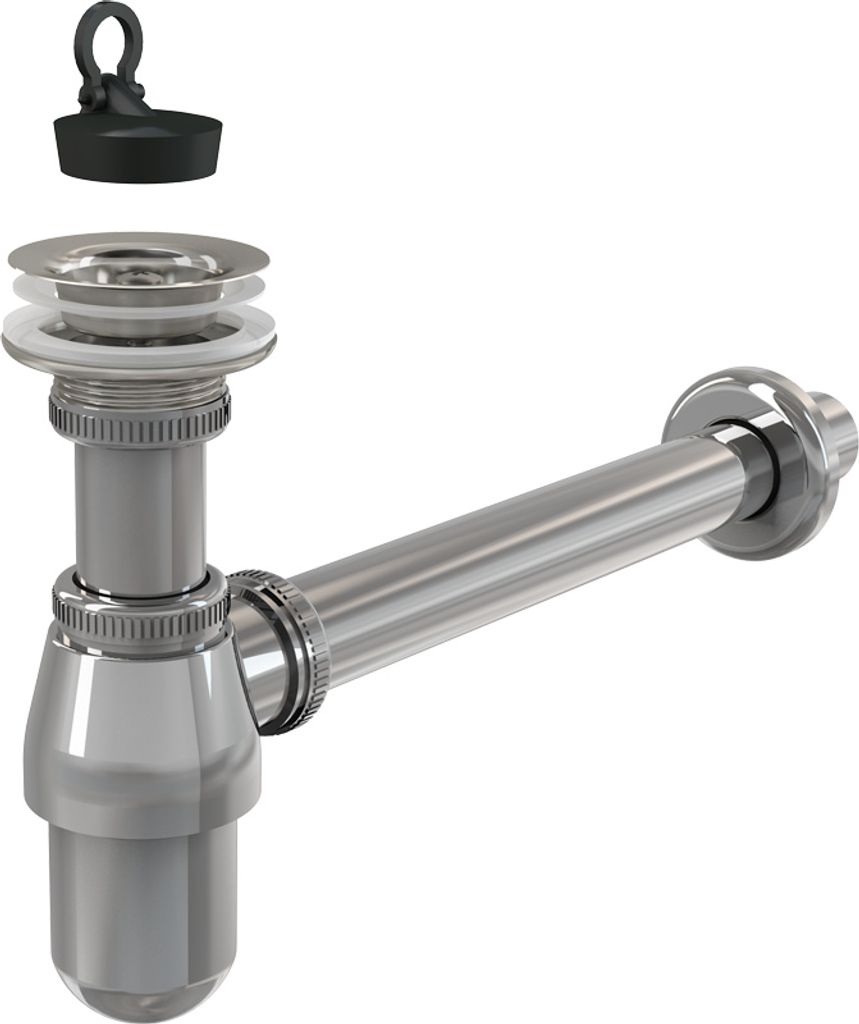 alcadrain Flaschengeruchverschluss für WT Ø32 mit Ablaufventil 5/4", Ganzmetall