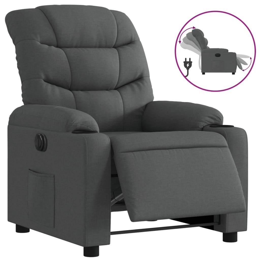vidaXL Relaxsessel Elektrisch Dunkelgrau Stoff Produktbild 