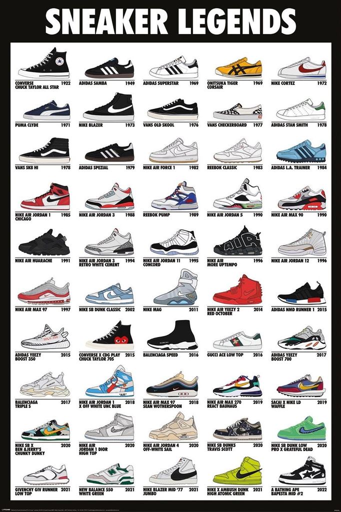 SNEAKER LEGENDS - 61x91,5cm - Affiche Poster Image du produit 