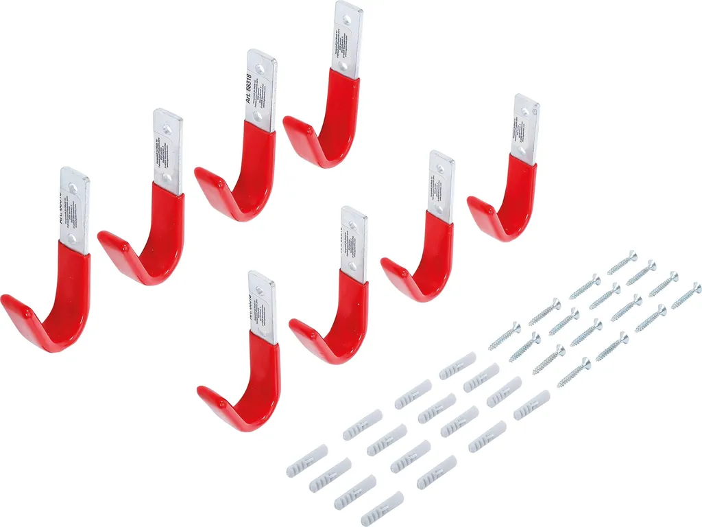 BGS 8048 Jeu de 8 crochets muraux Do It Yourself en acier robuste