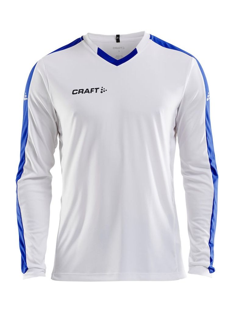 CRAFT Progress Jersey Contrast LS M White/Club Cobolt XL