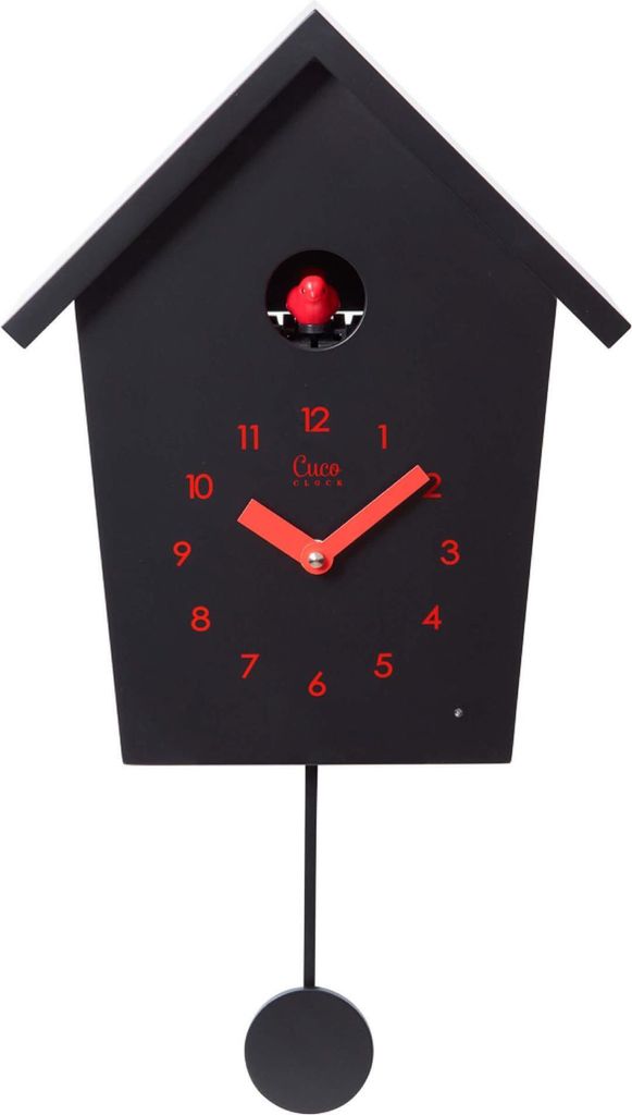 Cuco Clock Kuckucksuhr REIHENHAUS mit Pendeluhr Wanduhr, Moderne Schwarzwalduhr, 28,3 × 22,8 × 10,4cm, Pendeluhr mit Nachtruhefunktion, Vogelgezw...