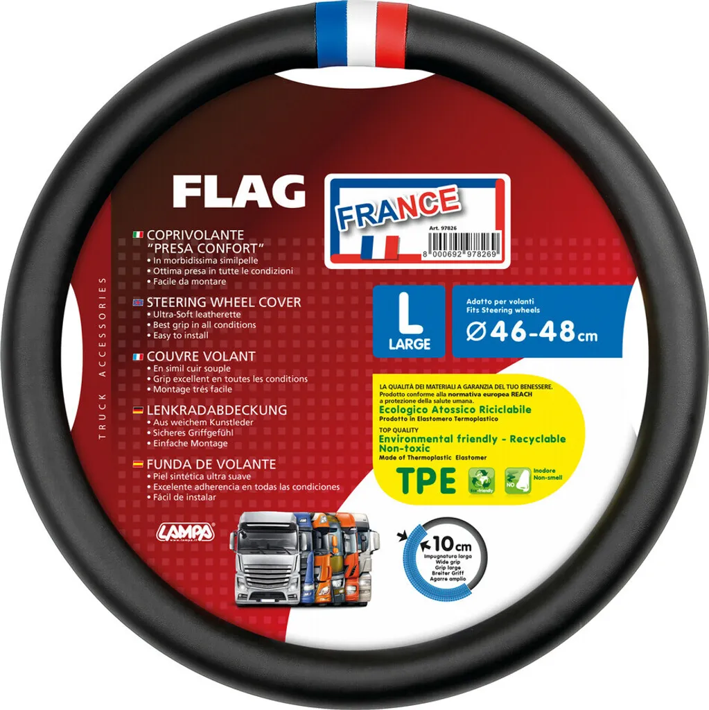 Coprivolante Lampa Flag Francia Skeentex L 46/48 cm | Accessori Camion
