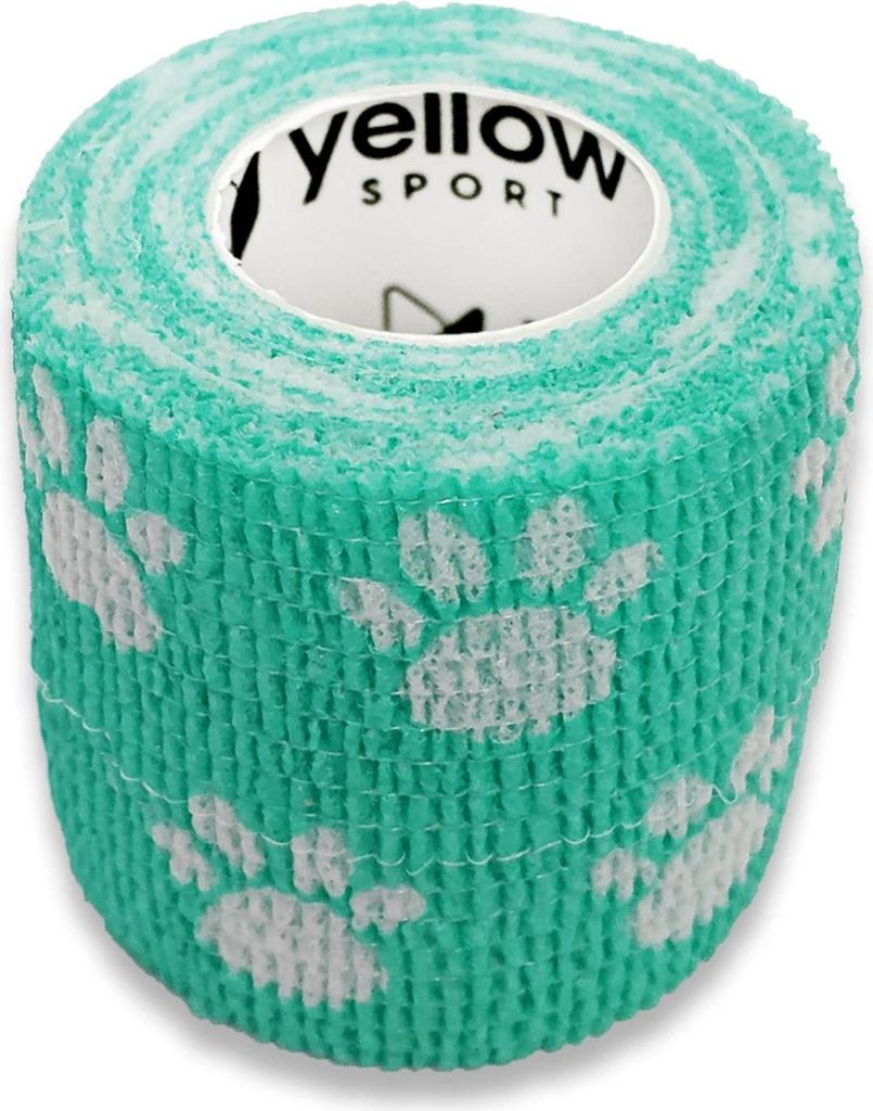 Kohäsive Binde 5cm x 4,5m grün mit Pfoten Produktbild 